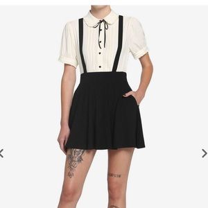 Hot Topic Black Suspender Skirt